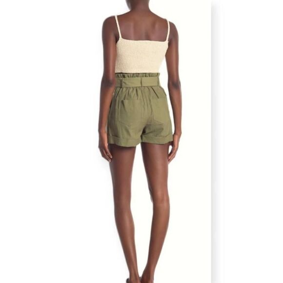 GOOD LUCK GEM OLIVE PAPER BAG SHORTS SZ.XL NWT - Picture 2 of 9